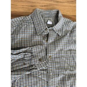 L.L. Bean Mens Button Down Flannel Shirt Heritage Plaid Soft Heavy Large 0JWV3